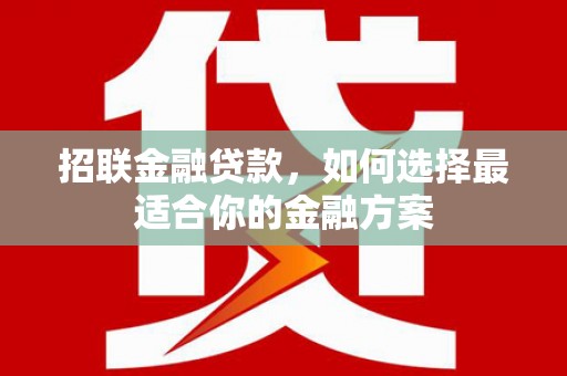 大兴安岭招联金融贷款，如何选择最适合你的金融方案