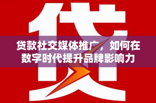 大兴安岭贷款社交媒体推广，如何在数字时代提升品牌影响力