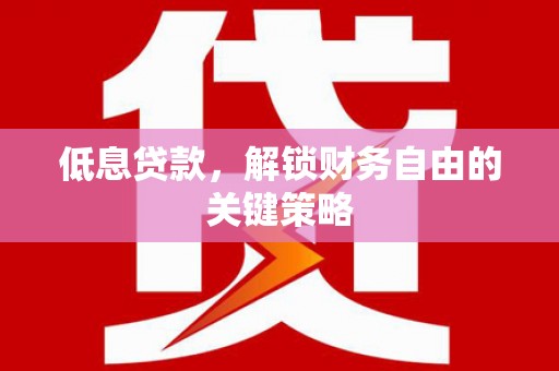 大兴安岭低息贷款，解锁财务自由的关键策略