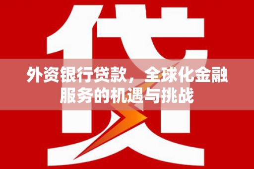 大兴安岭外资银行贷款，全球化金融服务的机遇与挑战