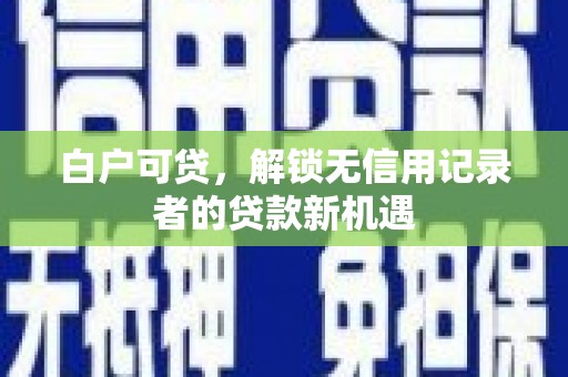大兴安岭白户可贷，解锁无信用记录者的贷款新机遇