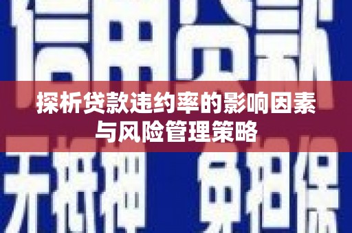大兴安岭探析贷款违约率的影响因素与风险管理策略