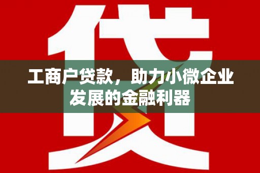 大兴安岭工商户贷款，助力小微企业发展的金融利器