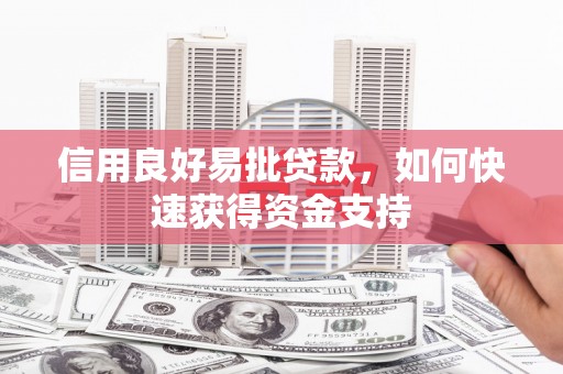 大兴安岭信用良好易批贷款，如何快速获得资金支持