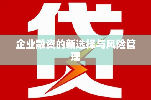 大兴安岭企业融资的新选择与风险管理